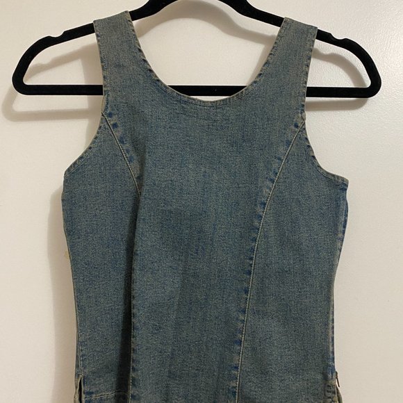 Vintage Y2K Embroidered Denim Top - Picture 2 of 3